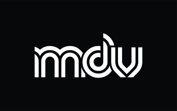 MDV Creative Unique Modern Letter Logo Design. Stylized logo featuring a unique letter design, presenting abstract minimalist aesthetics and modern appeal.