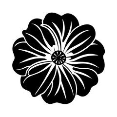 petunia flower icon, petunia flower line art - simple line art of petunia flower, perfect for petunia flower logos and icons
