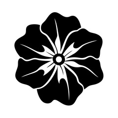 petunia flower icon, petunia flower line art - simple line art of petunia flower, perfect for petunia flower logos and icons