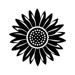 sunflower flower icon, sunflower flower line art - simple line art of sunflower flower, perfect for sunflower flower logos and icons