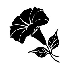 trumpet vine flower icon, trumpet vine flower line art - simple line art of trumpet vine flower, perfect for trumpet vine flower logos and icons © Saedul
