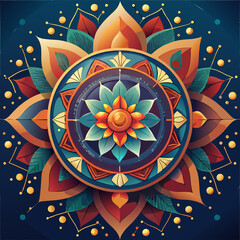 “Elegant black and white mandala design featuring intricate floral and paisley-inspired patterns. The symmetrical artwork radiates a sense of balance and harmony, making it ideal for coloring books