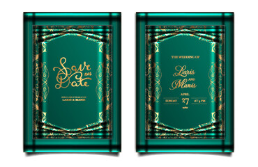 elegant wedding invitation card set