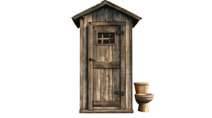 wooden bird house on white background Rustic Wildlife Shelter PNG