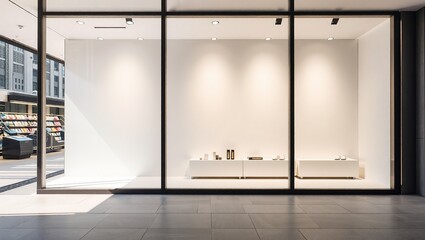 Empty Retail Store Window Display Design: Modern & Minimalist Concept