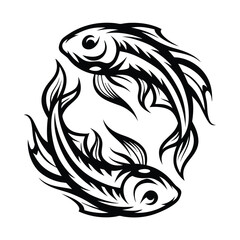 Tribal Fish Tattoo Design with a Yin Yang Style 