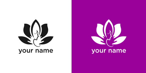 Elegant Lotus Flower Logo with Feminine 