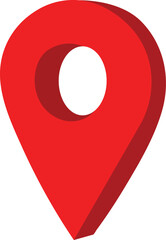 3d red location map pin icon for gps pointer markers vector for destination.