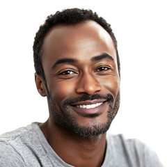 Obraz premium A Man Smiling Warmly With Hands Crossed Isolated on Transparent Background