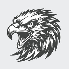 Eagle head logo, black icon, mascot, eagle silhouette, birds vector illustration