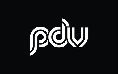 Obraz premium PDV Creative Unique Modern Letter Logo Design. Stylized logo featuring a unique letter design, presenting abstract minimalist aesthetics and modern appeal.