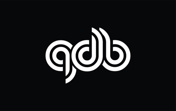 QDB Creative Unique Modern Letter Logo Design. Stylized logo featuring a unique letter design, presenting abstract minimalist aesthetics and modern appeal.