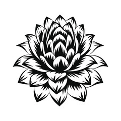 Abstract Lotus Flower, Intricate Petals, Minimalist Design 