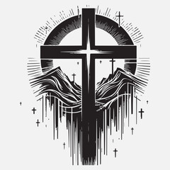 Cross Silhouettes stock illustration