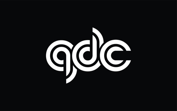 QDC Creative Unique Modern Letter Logo Design. Stylized logo featuring a unique letter design, presenting abstract minimalist aesthetics and modern appeal.