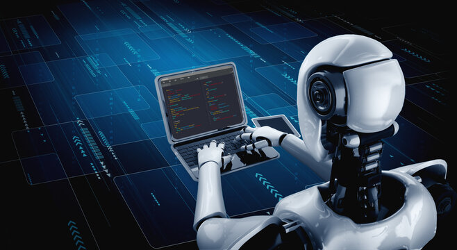 Software development programming on computer screen for modish application and program coding