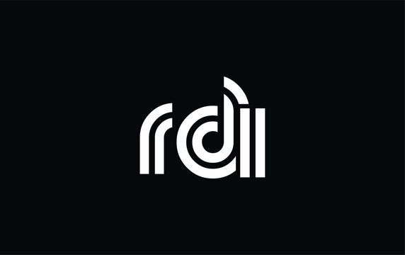 RDI Creative Unique Modern Letter Logo Design. Stylized logo featuring a unique letter design, presenting abstract minimalist aesthetics and modern appeal.