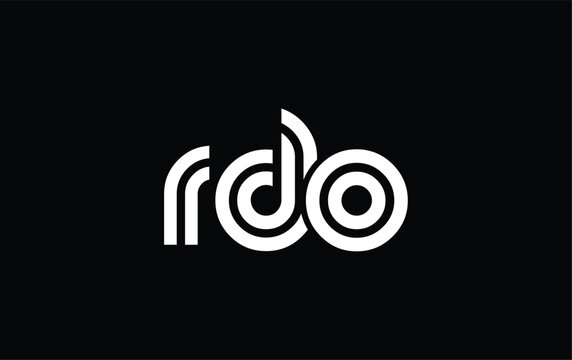 RDO Creative Unique Modern Letter Logo Design. Stylized logo featuring a unique letter design, presenting abstract minimalist aesthetics and modern appeal.