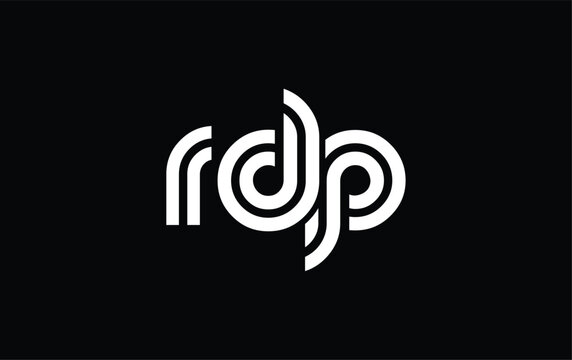 RDP Creative Unique Modern Letter Logo Design. Stylized logo featuring a unique letter design, presenting abstract minimalist aesthetics and modern appeal.