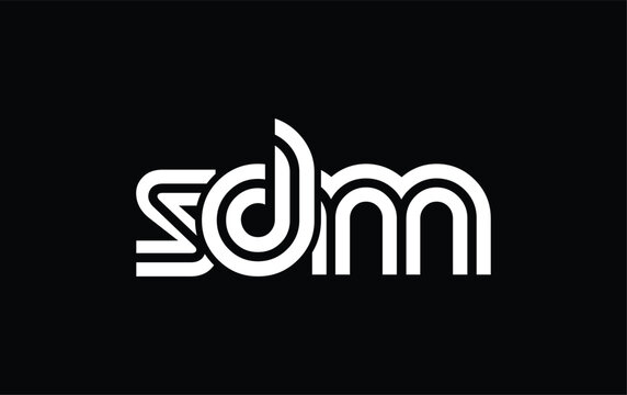 SDM Creative Unique Modern Letter Logo Design. Stylized logo featuring a unique letter design, presenting abstract minimalist aesthetics and modern appeal.
