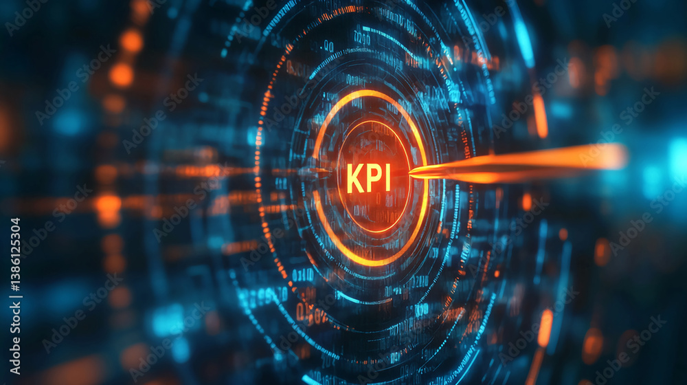 Poster kpi dashboard key performance indicator business metrics and analytics digital interface technology 