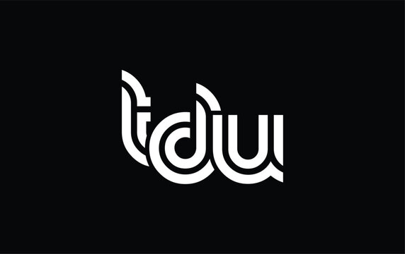 TDU Creative Unique Modern Letter Logo Design. Stylized logo featuring a unique letter design, presenting abstract minimalist aesthetics and modern appeal.