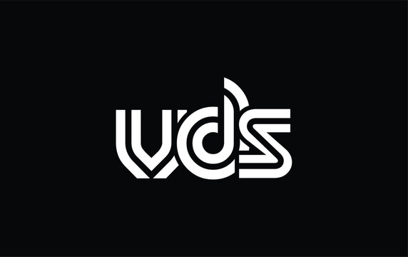 VDS Creative Unique Modern Letter Logo Design. Stylized logo featuring a unique letter design, presenting abstract minimalist aesthetics and modern appeal.