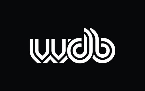 WDB Creative Unique Modern Letter Logo Design. Stylized logo featuring a unique letter design, presenting abstract minimalist aesthetics and modern appeal.