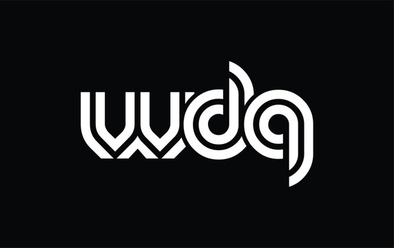 WDQ Creative Unique Modern Letter Logo Design. Stylized logo featuring a unique letter design, presenting abstract minimalist aesthetics and modern appeal.