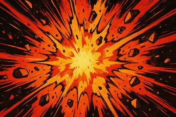 Obraz premium Dynamic Comic Style Explosion Background Illustration for Art