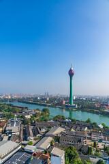 Colombo city skyline with modern architecture and Lotus Tower. Travel and architecture.