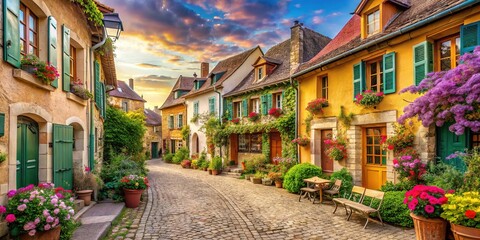 Fototapeta premium French Countryside, Charming Village, Parisian Streets