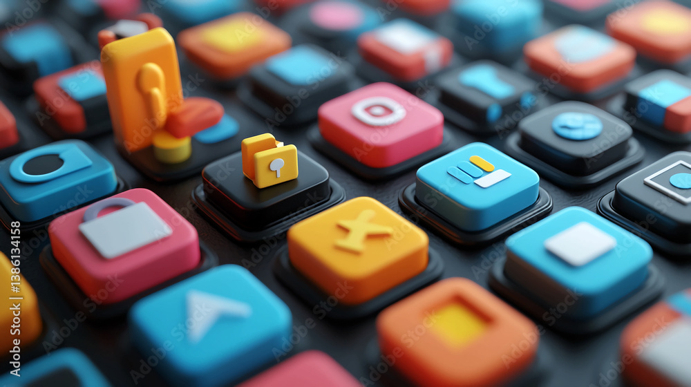 Aufkleber app icons design colorful mobile application user interface ux ui development creative modern design