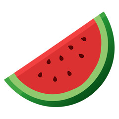 Fresh watermelon slice vector illustration for summer fruit and healthy eating concepts 