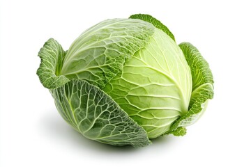 Fototapeta premium Fresh Green Cabbage Isolated on White Background for Healthy Eating