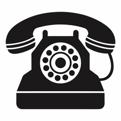 retro telephone isolated on white background