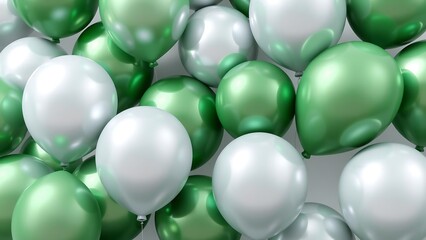 Green and Silver Colored Balloons