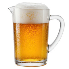 Chilled Glass Pitcher of Beer with Thick Frothy Head.