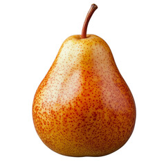 A single, ripe pear with a smooth, speckled skin showcasing its natural texture and color. isolated on white background and transparent background