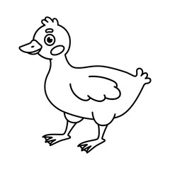 Hand drawn duckling coloring pages for kids