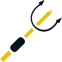 Trident, Black and Yellow Design Trident, Trident Line Icon