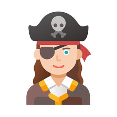  Elegant Female Pirate Icon for Fantasy Adventures