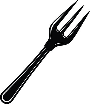 Fork Silhouette Black Vector &ndash; High-Quality Design for Print & Web