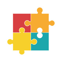 Obraz premium Colorful Jigsaw Puzzle Icon for Fun