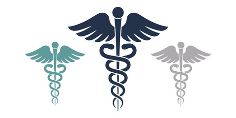 set caduceus medical symbol stock vector illustration, Print, Medicine, Pharmacy, Sign, Prescription Medicine, Healthcare And Medicine - Vector,  medical symbol, Medical sign symbol, Medical Snake.