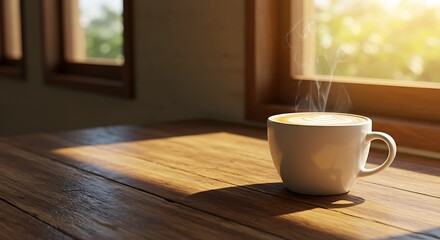 Fototapeta premium Golden Hour Brew AI Generated