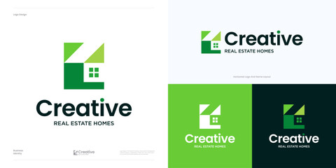 Modern letter C home logo icon design vector, Initial C house symbol for real estate, architecture, property, agency, building construction, residential, interior furniture sign and brand identity.