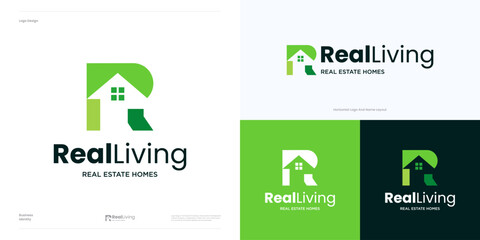 Modern letter R home logo icon design vector, Initial R house symbol for real estate, architecture, property, agency, building construction, residential, interior furniture sign and brand identity.