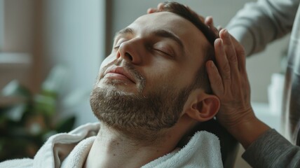 Relaxation and calm through head massage therapy