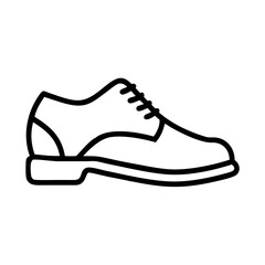 Outline drawing of a classic leather dress shoe for men fashion and formal wear design vector illustration